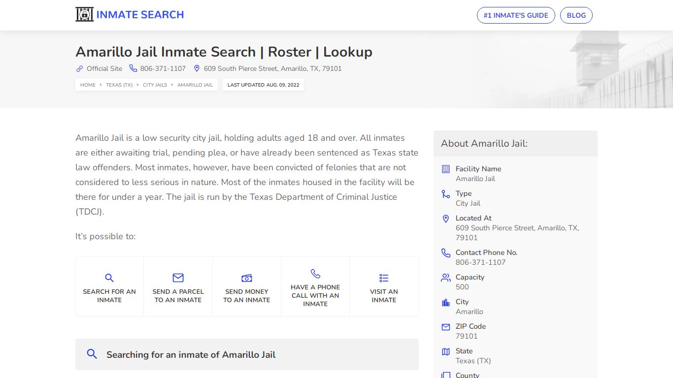 Amarillo Jail Inmate Search | Roster | Lookup