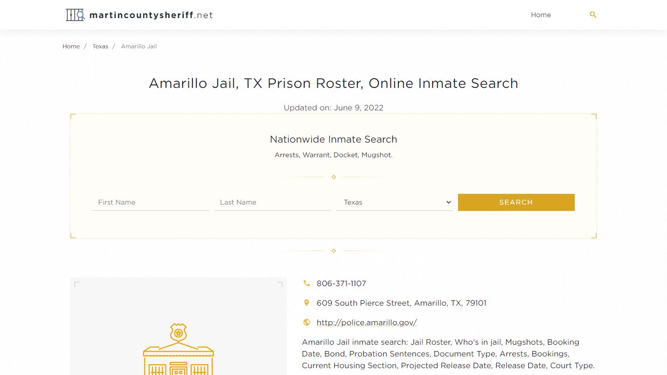 Amarillo Jail, TX Prison Roster, Online Inmate Search ...