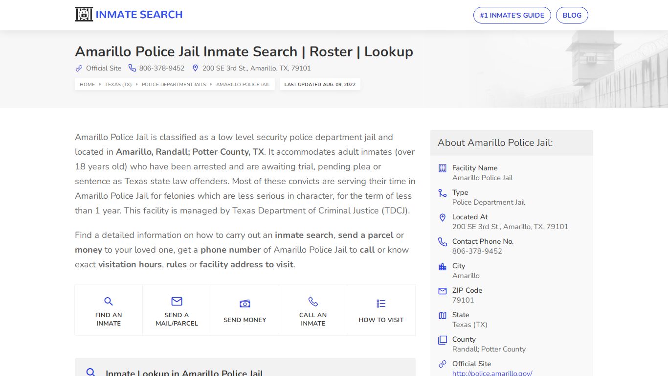 Amarillo Police Jail Inmate Search | Roster | Lookup